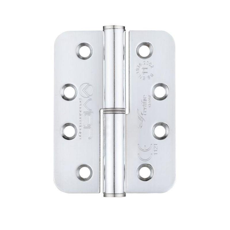 Grade 11 Lift Off Hinge Steel - Radius - Polished Chrome - 102 x 76 x 3mm - Left Hand-Polished Chrome