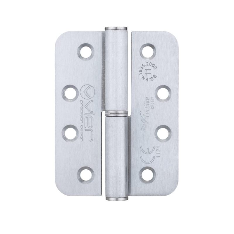 Grade 11 Lift Off Hinge Steel - Radius - Satin Chrome - 102 x 76 x 3mm - Left Hand-Satin Chrome