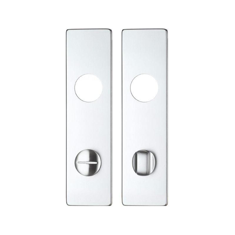 Spare Push on Bathroom Backplate for Aluminium including the Turn and release - 78mm Centres-Satin Aluminium