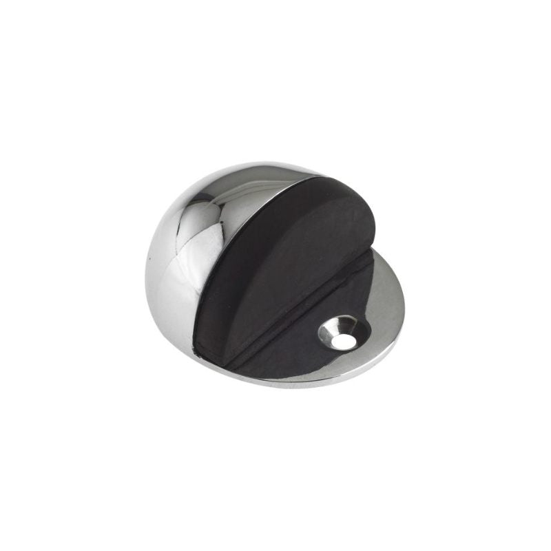 Door Stop - Oval Floor Mounted - 48mm dia - Face Fix-Polished Chrome