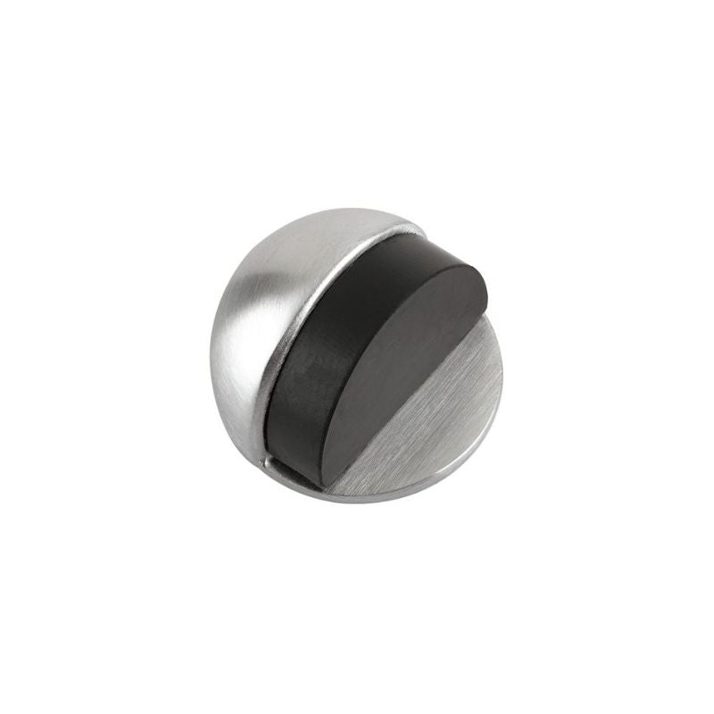 Door Stop - Floor Mounted - Oval 45mm dia.-Satin Chrome