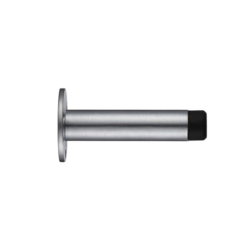 Door Stop - Cylinder - with Rose 76mm - Face Fix-Satin Chrome