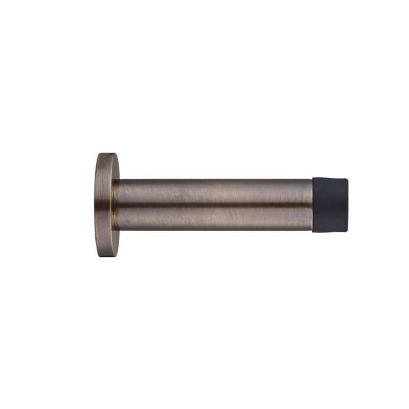 Door Stop - Cylinder c/w Rose 80mm-Florentine Bronze