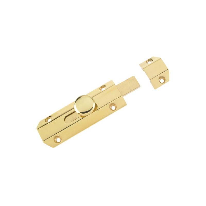 Surface Bolt 102mm-Polished Brass