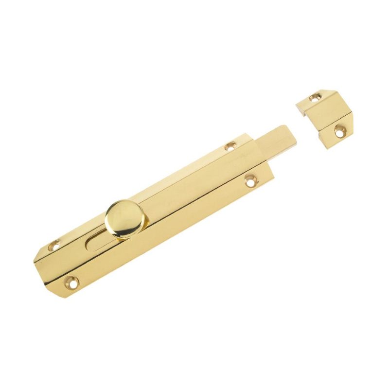 Surface Bolt 150mm-Polished Brass