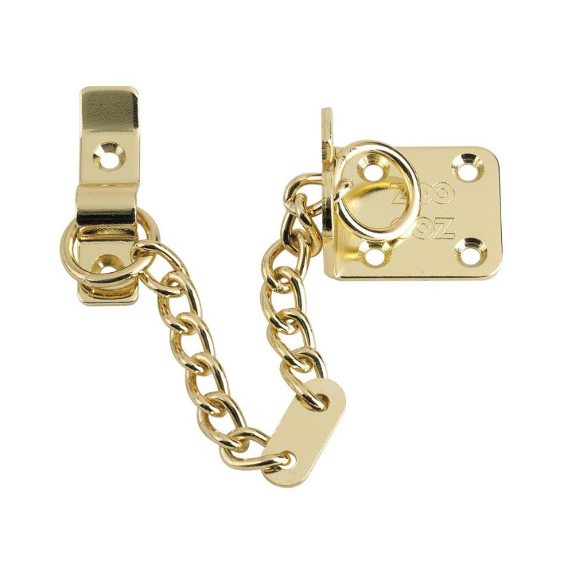 Heavy Duty Door Chain - 200mm Chain Length-Polished Brass