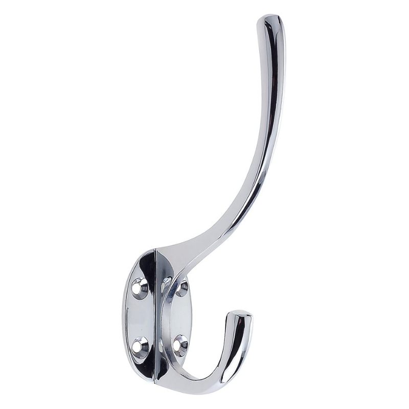 Hat and Coat Hook 5" Height 2" Projection-Polished Chrome