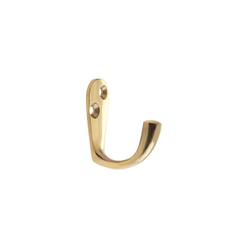 Single Robe Hook-Polished Brass