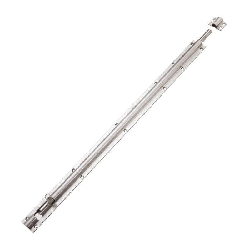 Barrel Bolt 600mm x 40mm including Keeps and Screws-Satin Stainless