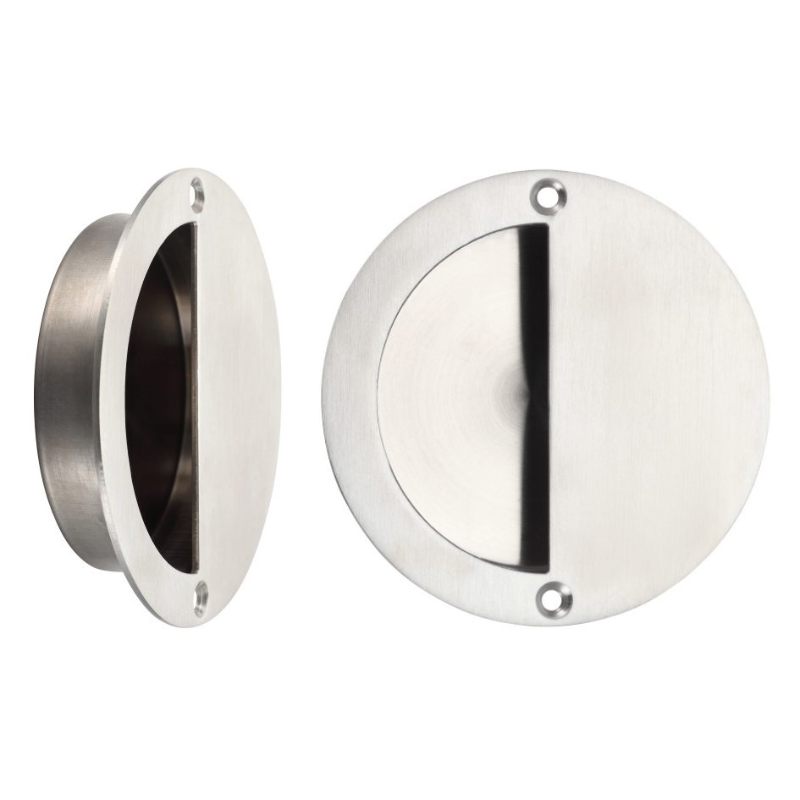 Half Moon Flush Pull 90mm dia-Satin Stainless