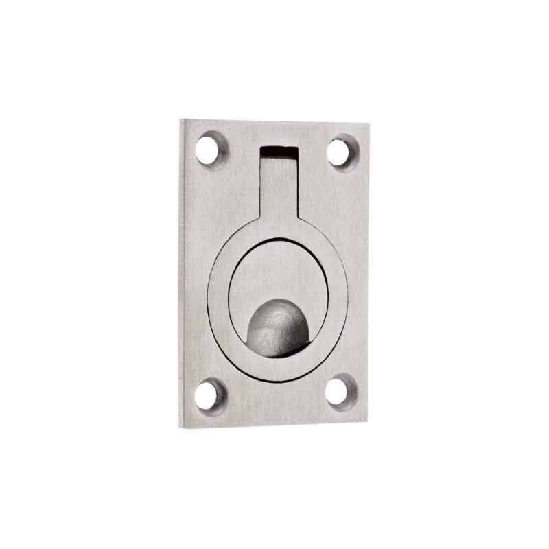 Flush Ring Pull - 62 x 44mm-Satin Stainless