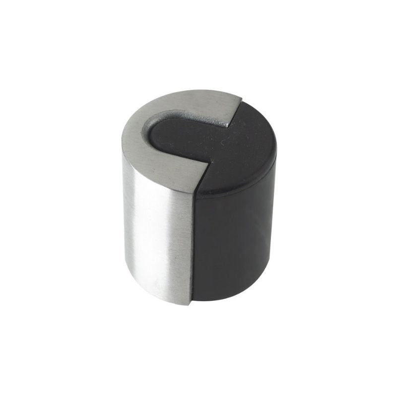 Door Stop Floor Mounted - Large Round - 40mm dia-Satin Stainless