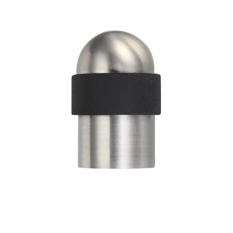 Door Stop Floor Mounted - Round Collared Domed Top 51mm Projection-Satin Stainless