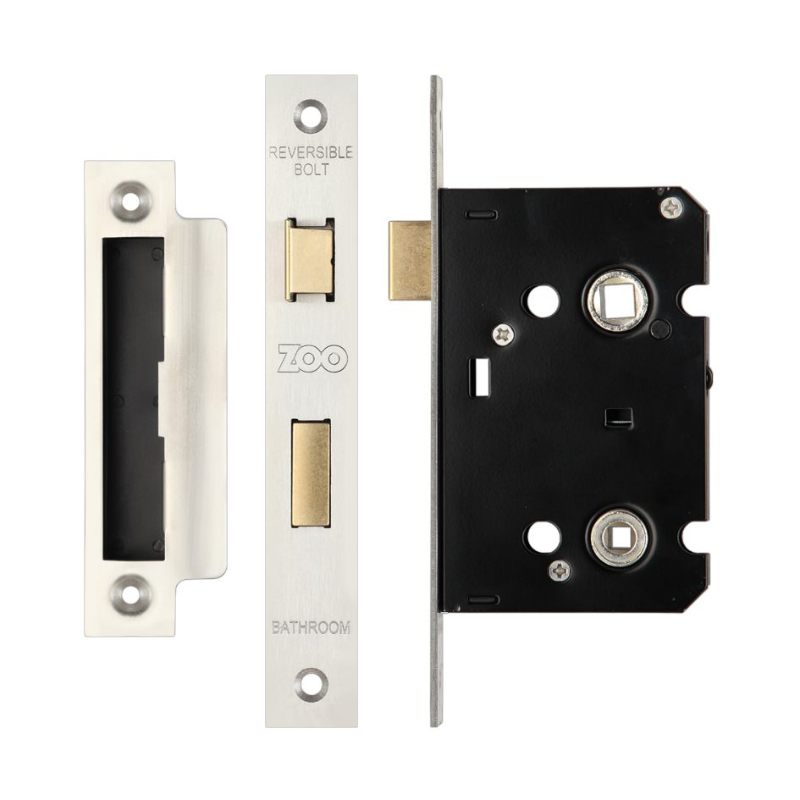 Bathroom Lock 2.5" - 57mm c/c-Satin Stainless