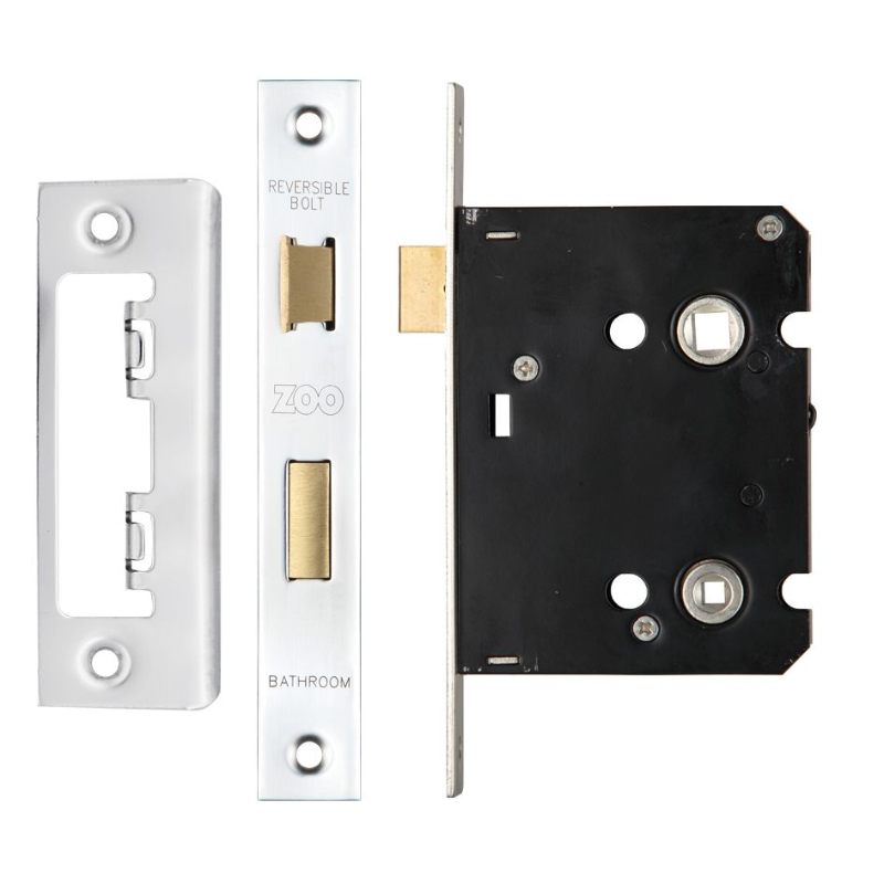 Bathroom Lock 3" - 57mm c/c-Polished Stainless