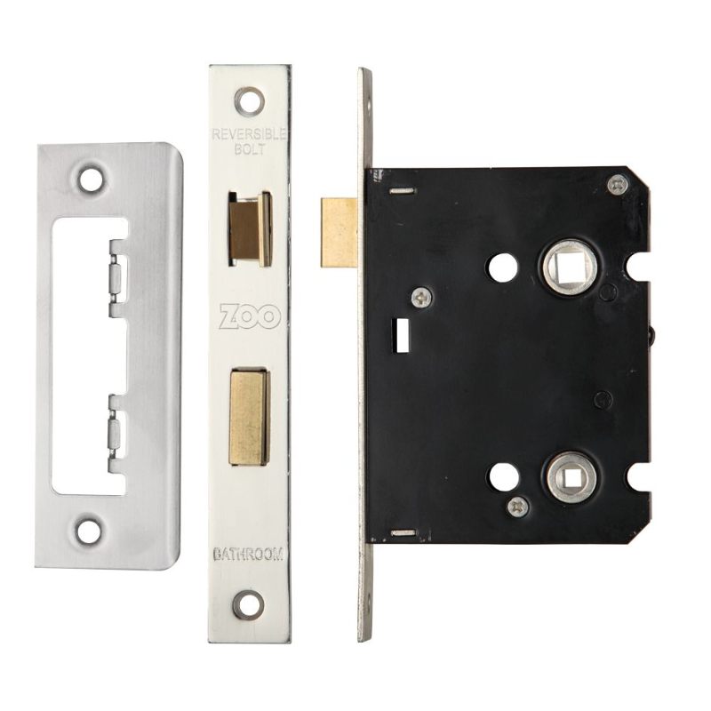 Bathroom Lock 3" - 57mm c/c-Satin Stainless