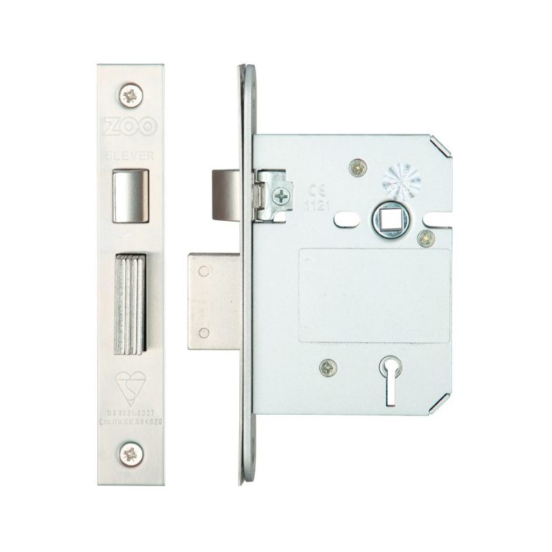 British Standard 5 Lever Sashlock - 76mm-Satin Stainless