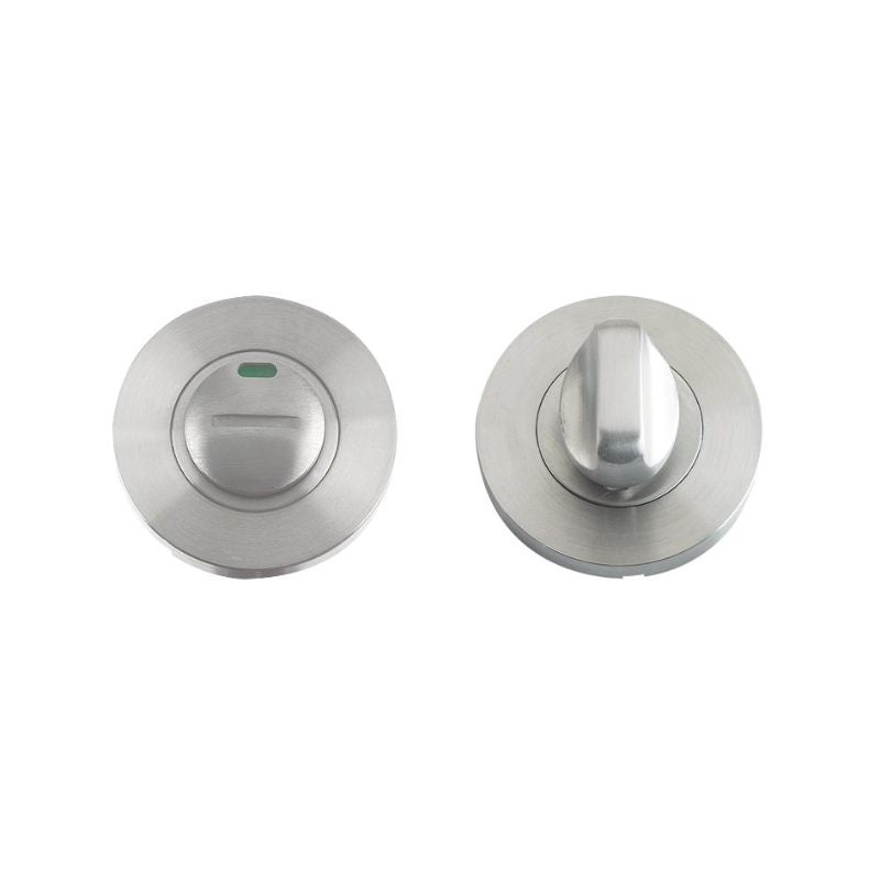 Turn and Release with Indicator complete with escutcheon and 5mm spindle - 52mm Rose - Grade 304-Satin Stainless