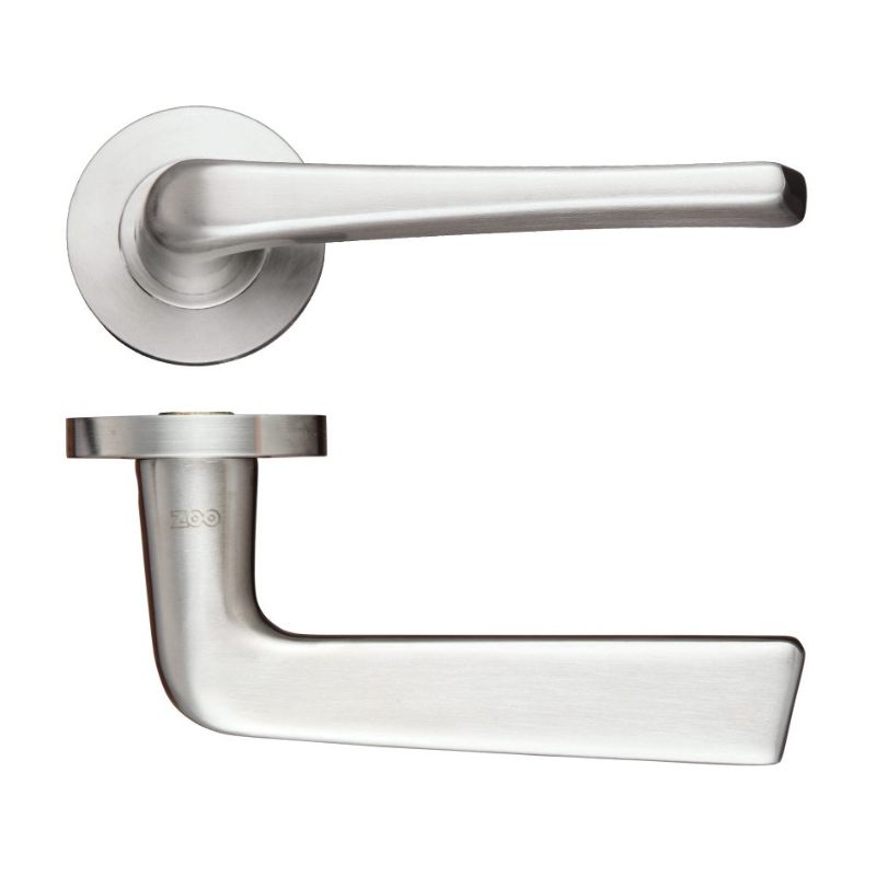 Stainless Steel Lever - Push on Rose - Grade 304-Satin Stainless