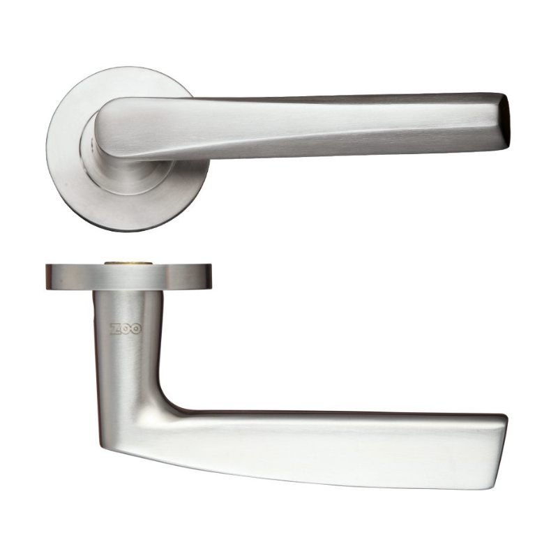 Stainless Steel Lever - Push on Rose - Grade 304-Satin Stainless