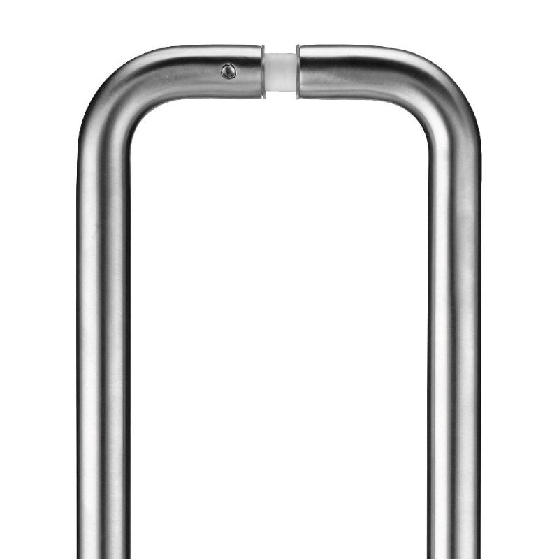 Pair of 19mm D Pull Handle - 225mm Centers - Grade 201 - c/w Back to Back Fixings-Satin Stainless