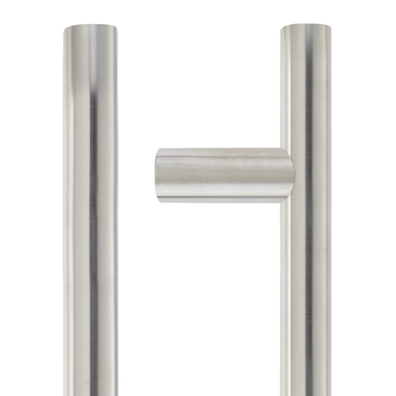 19mm Guardsman Pull Handle - 300mm - Grade 201 - Bolt Through Fixings-Satin Stainless