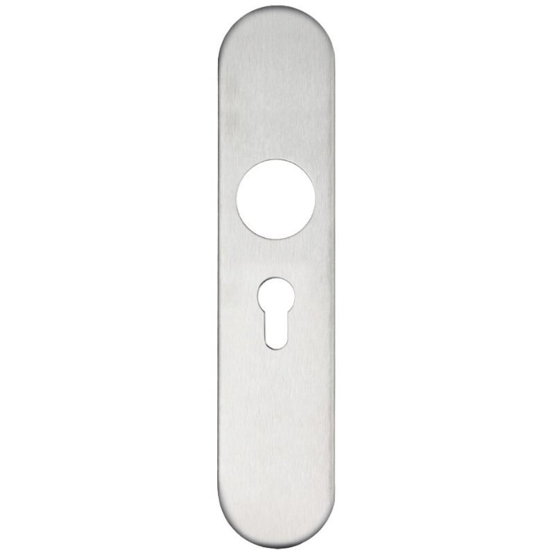 Radius Cover plate for 19 mm and 22mm RTD Lever on Backplate - Euro Profile 47.5mm-Satin Stainless