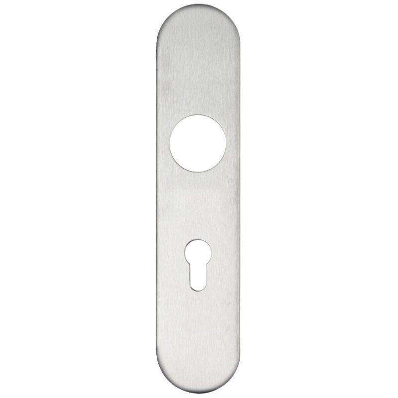 Radius Cover plate for 19 mm and 22mm RTD Lever on Backplate - Din Euro Profile/72mm Centres-Satin Stainless