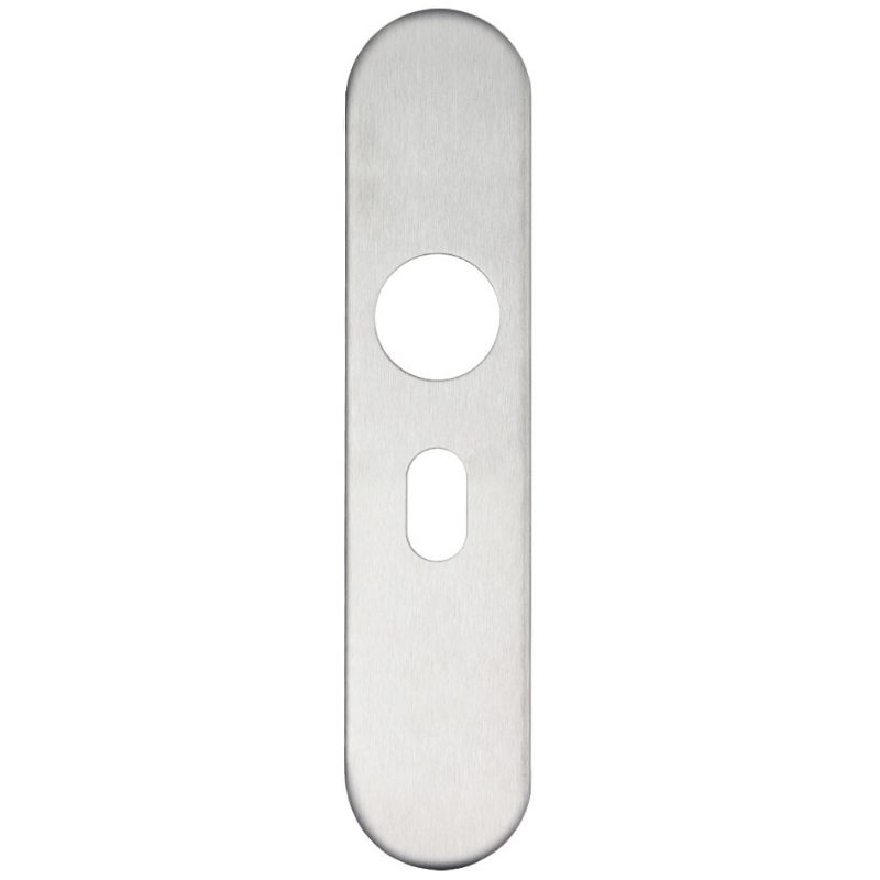 Radius Cover plate for 19 mm and 22mm RTD Lever on Backplate - Oval Profile 48.5mm-Satin Stainless