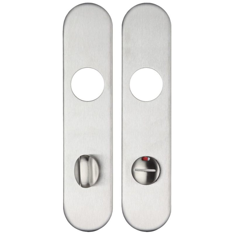 Radius Cover plate for 19 mm and 22mm RTD Lever on Backplate - Din Bathroom/78mm Centres-Satin Stainless