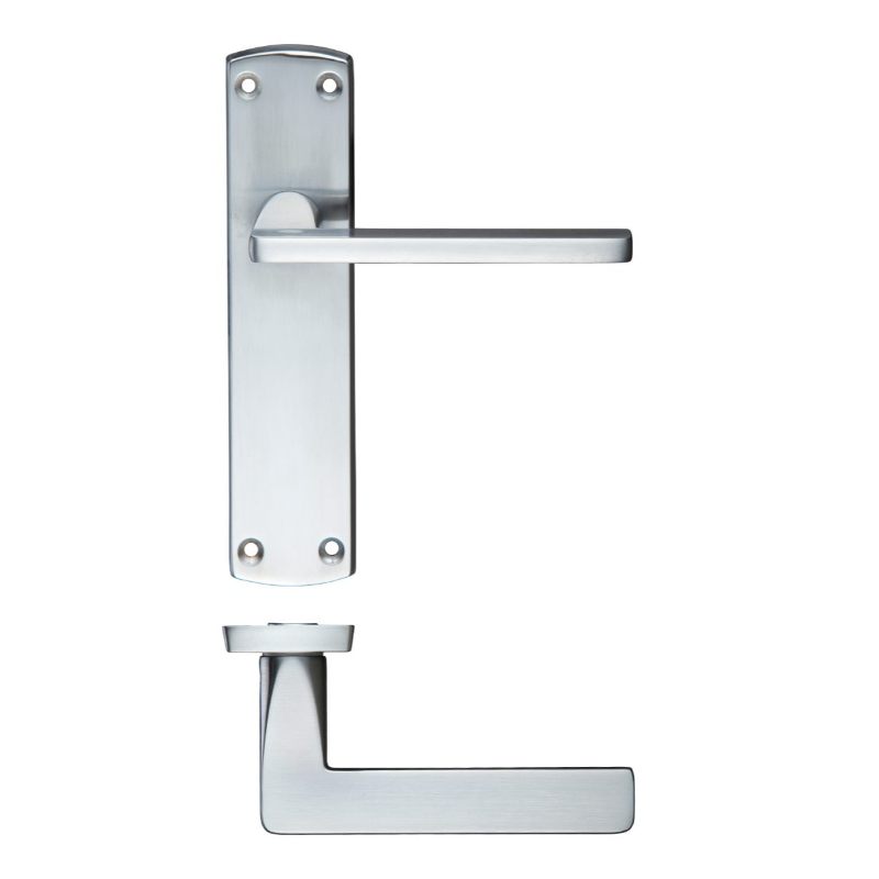 Leon Lever Latch Backplate 170mm x 40mm-Satin Chrome